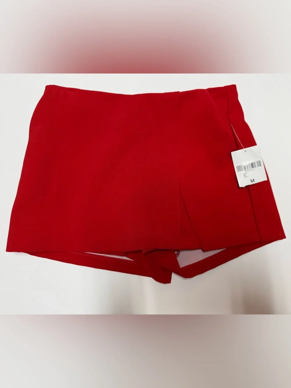Women’s Red High-Waist Wrap Front Skort - Picture 1 of 5